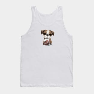 British Bulldog Puppy Playing With Football Tank Top